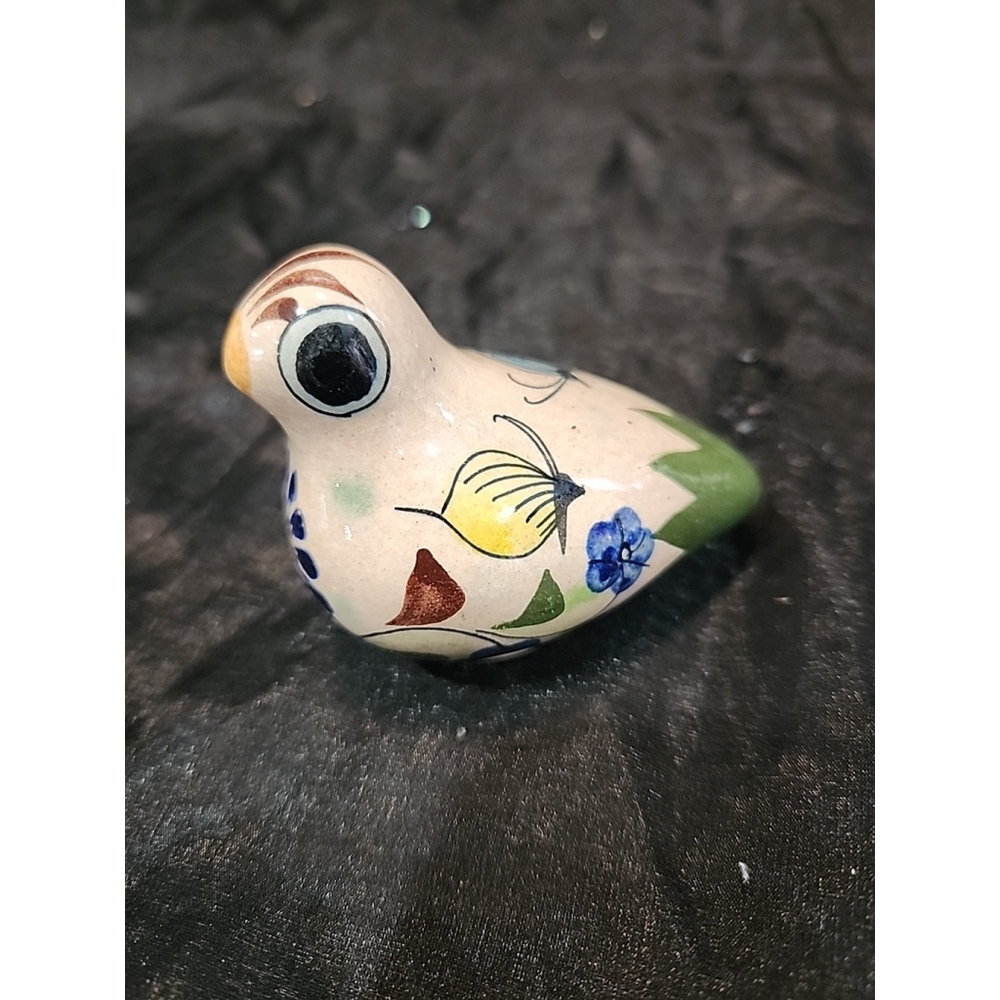 Vintage Tonala Mexican Hand Painted Pottery Bird